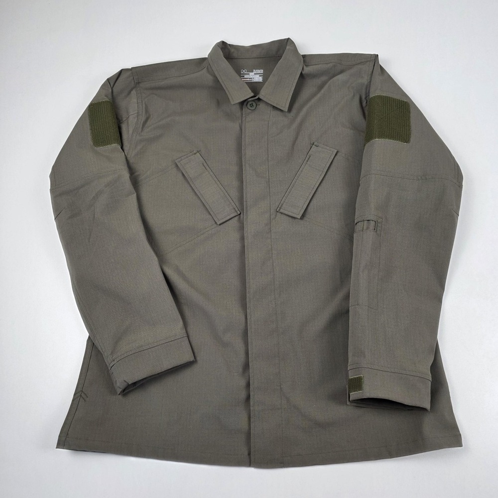 Under Armour Shirt Mens XL Gray Tactical Military Button Up Long Sleeve